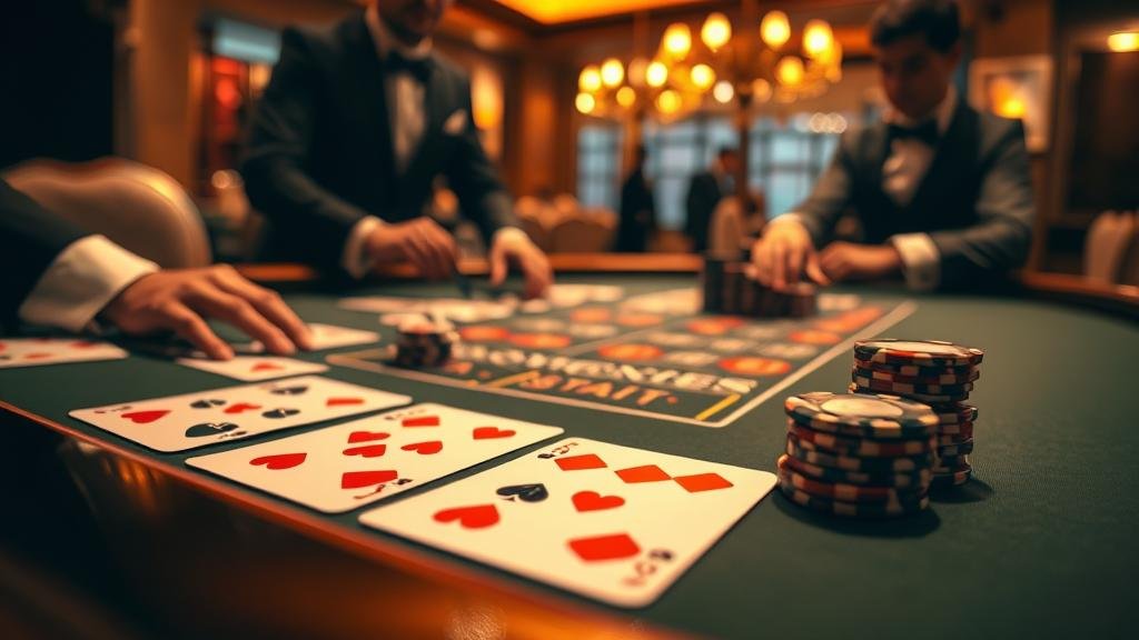 หน้าจอแท็บเล็ตแสดงเกมบาคาร่าพร้อมเทคนิคเดินเงิน