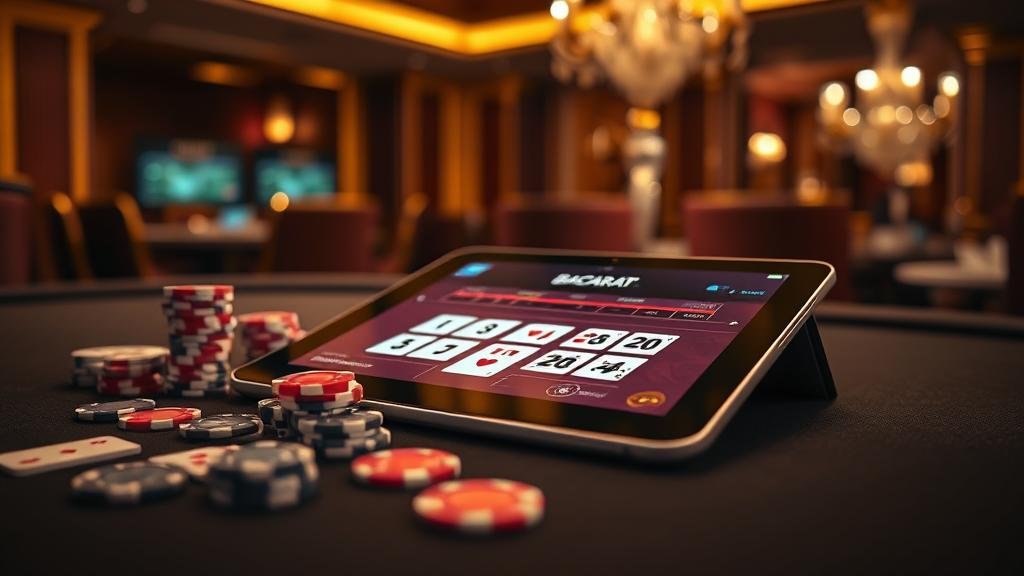 แดชบอร์ดบันทึกผลบาคาร่าบนแท็บเล็ต