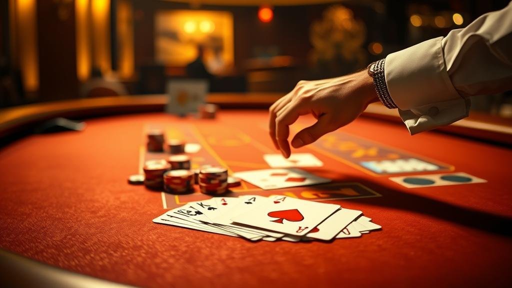 หน้าจอเกมบาคาร่าสดพร้อมตัวเลือกการเดิมพัน