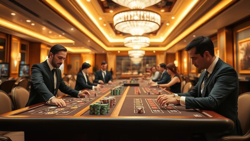 ดีลเลอร์สาวสวยกำลังแจกไพ่บาคาร่าสดจากค่าย Ezugi