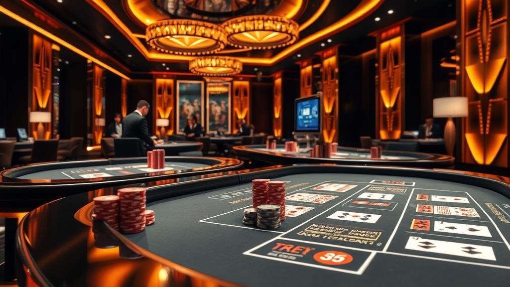 หน้าจอแสดงผลการเล่นบาคาร่าบนแท็บเล็ตพร้อมอัตราจ่าย