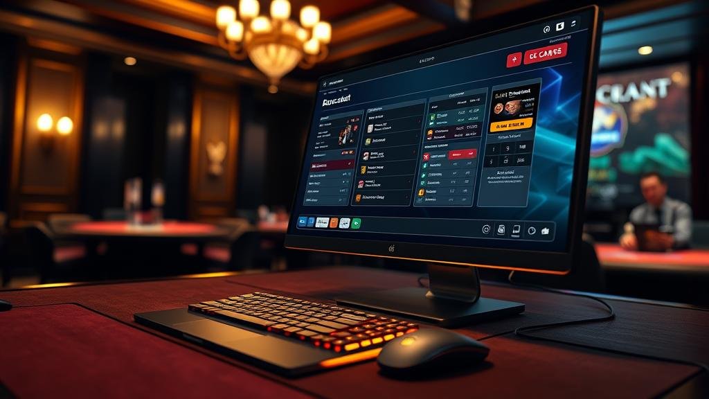 หน้าจอเกมบาคาร่าออนไลน์บนคอมพิวเตอร์