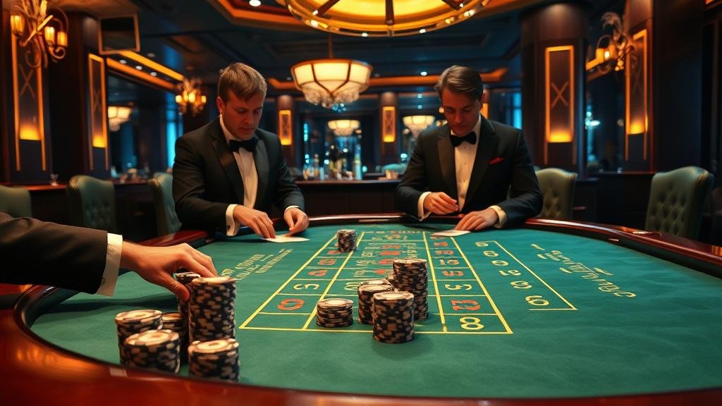 เจ้ามือบาคาร่ากำลังแจกไพ่ในคาสิโน VIP