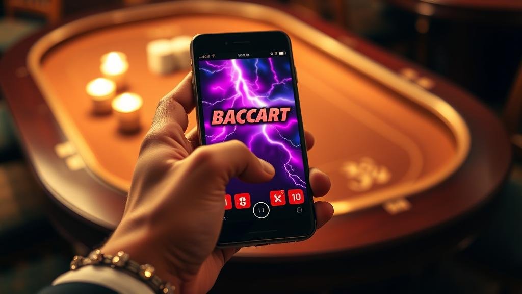 หน้าจอเกมบาคาร่า สายฟ้า บนมือถือ