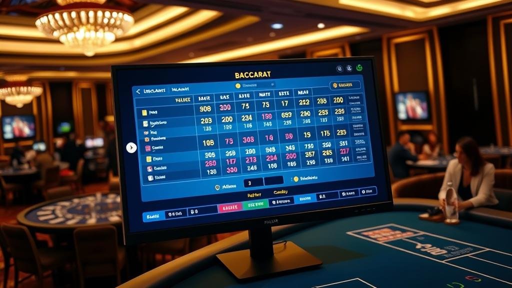 ตารางแสดงเทคนิคการเดินเงินบาคาร่า