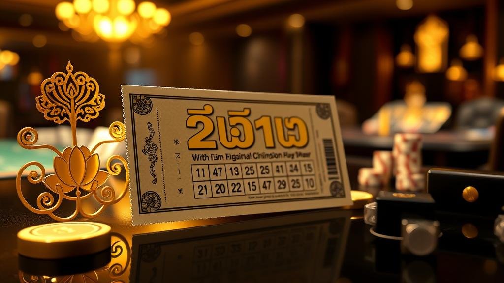 กราฟหุ้นไทย พร้อมสัญลักษณ์เงินบาทและเลขหวย