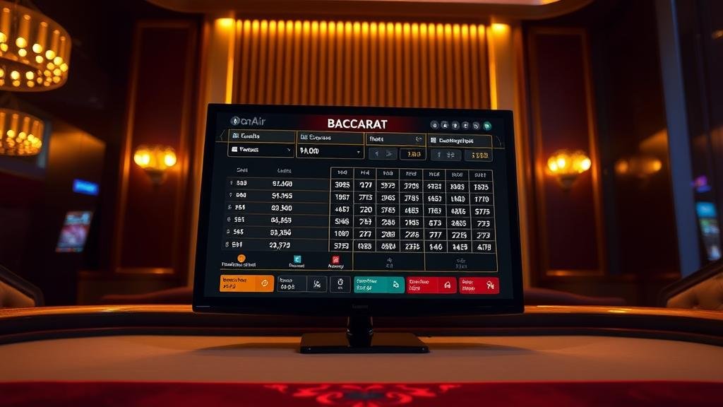 หน้าจอเกมบาคาร่า EBet พร้อมเครื่องมือวิเคราะห์