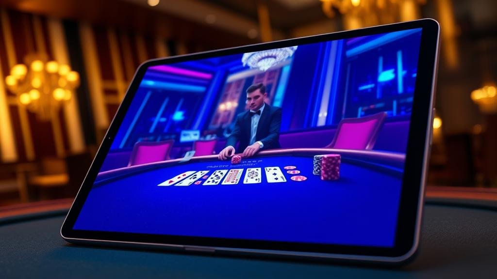 หน้าจอแสดงสถิติบาคาร่าบนแท็บเล็ต