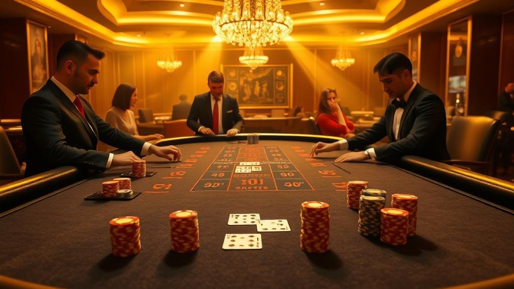 มือที่ถือไพ่บาคาร่าพร้อมสัญลักษณ์แห่งชัยชนะ