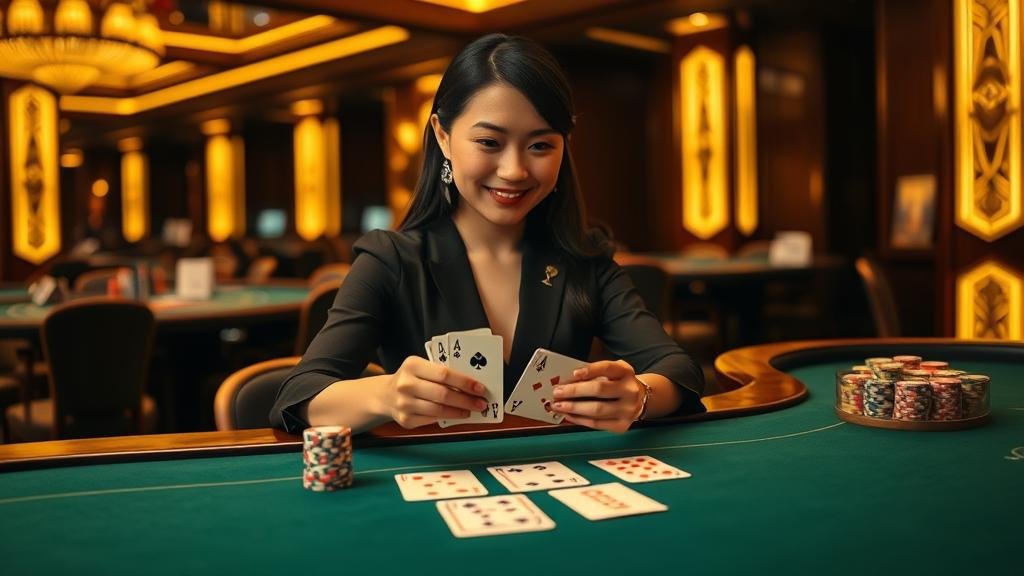 ไพ่บาคาร่าที่แสดงผลลัพธ์การชนะ