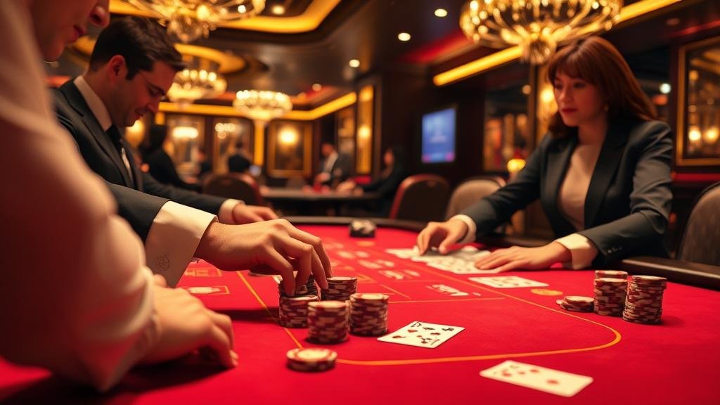 โต๊ะบาคาร่าพร้อมชิปเดิมพัน