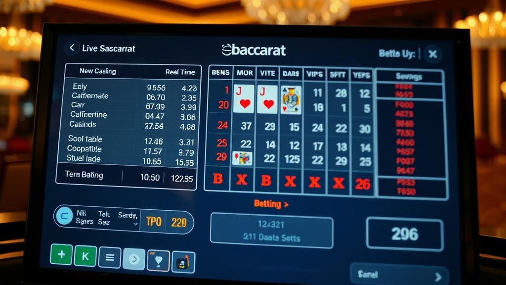หน้าจอเกมบาคาร่าสด BBIN พร้อมดีลเลอร์และสถิติ