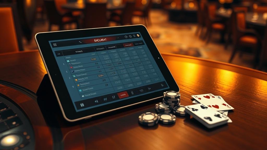 การใช้แท็บเล็ตวิเคราะห์เค้าไพ่บาคาร่า