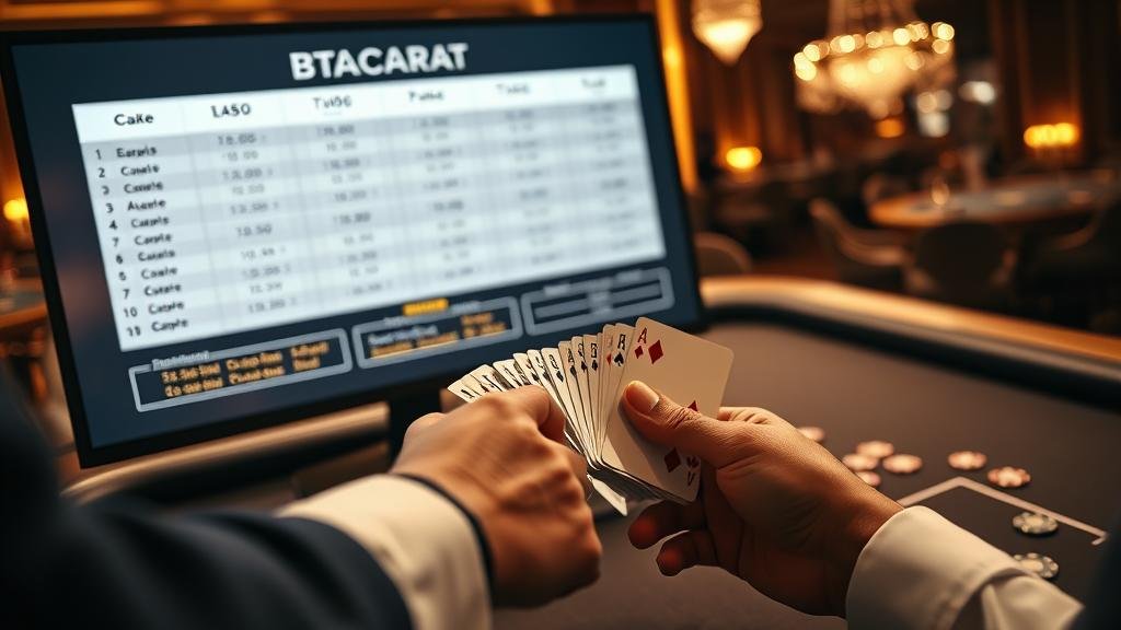 หน้าจอแสดงอัตราจ่ายและค่าคอมมิชชั่นบาคาร่า