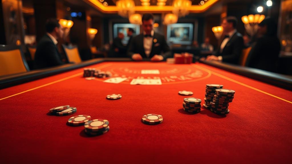 หน้าจอเกมบาคาร่าบนแท็บเล็ตพร้อมสถิติ