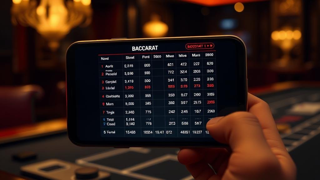 หน้าจอเลือกห้องบาคาร่าบนแท็บเล็ต