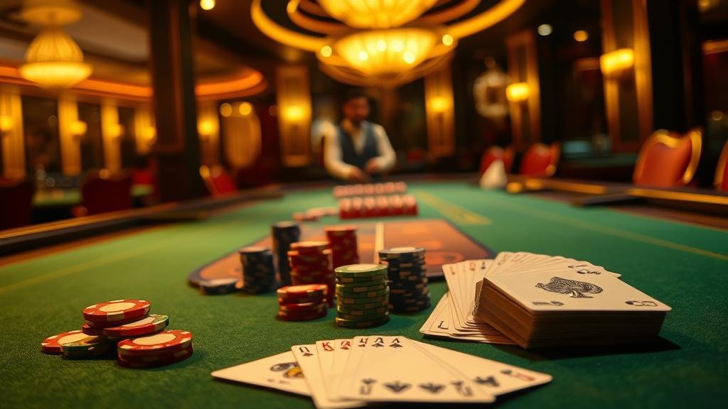 การเล่นบาคาร่าบนแท็บเล็ตพร้อมอินเทอร์เฟซที่แสดงสถิติ