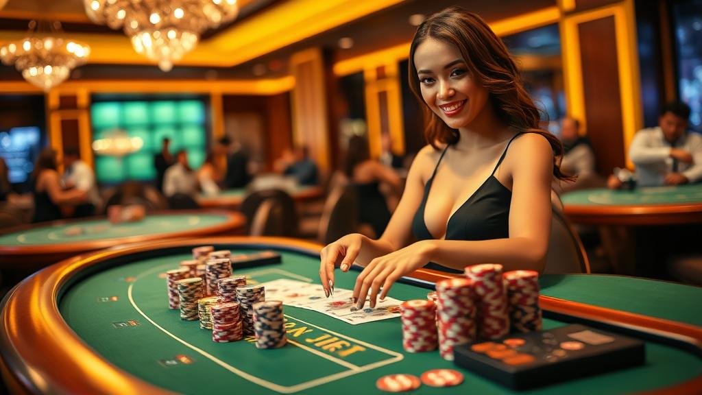 ดีลเลอร์สาวสวยในห้องบาคาร่า Playtech