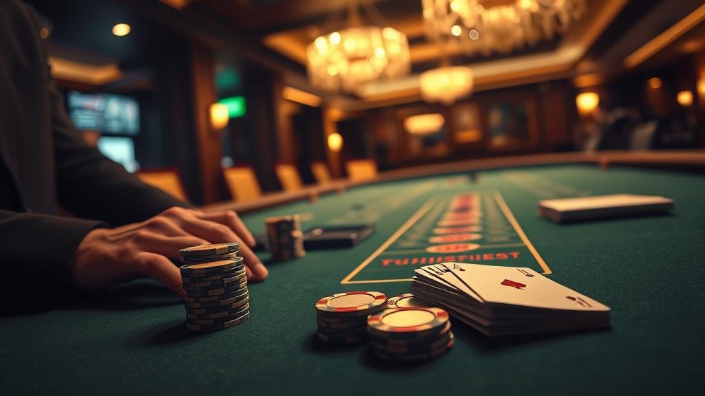 ผู้เล่นกำลังวิเคราะห์เกมบาคาร่าบนคอมพิวเตอร์