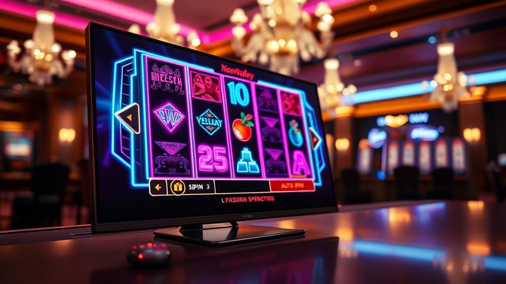 ตารางการจ่ายเงินและสัญลักษณ์ในเกมสล็อต NeonValley