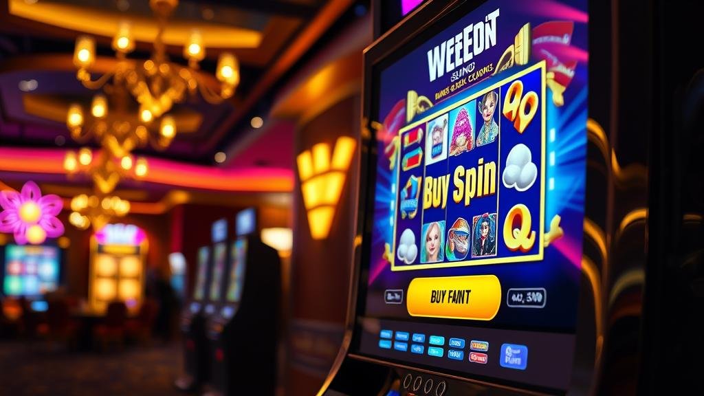 อินเทอร์เฟซเกมสล็อต Spribe พร้อมปุ่มซื้อสปิน