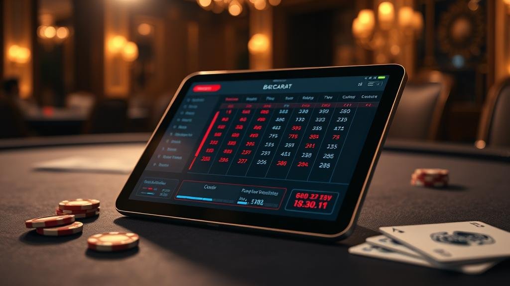หน้าจอเล่นบาคาร่าบนแท็บเล็ต