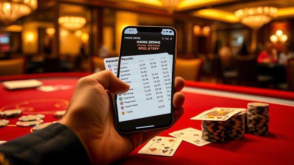 หน้าจอแสดงผลหวยหุ้นฮั่งเส็งบนมือถือ