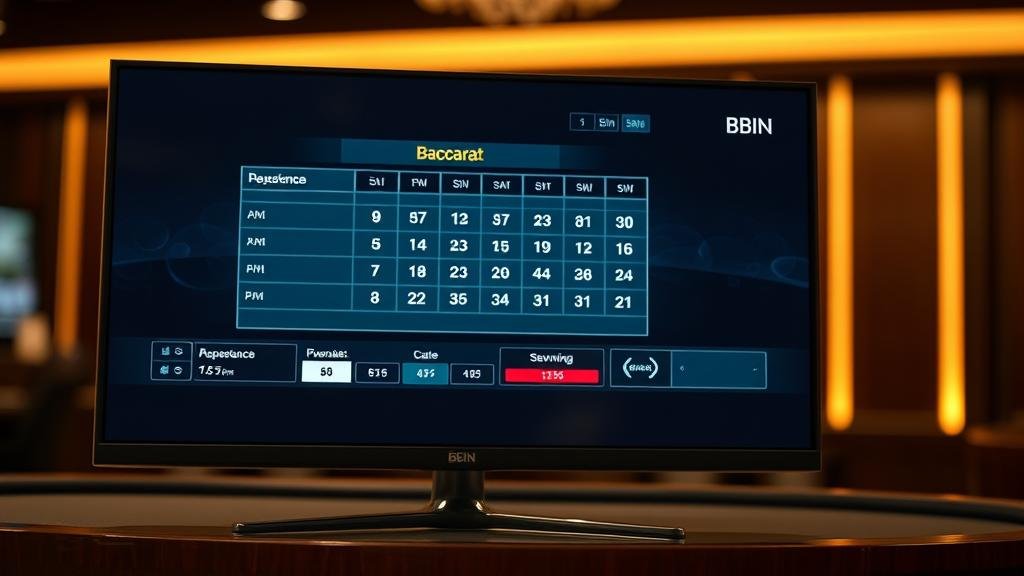 ตารางแสดงเค้าไพ่บาคาร่าแบบต่างๆ
