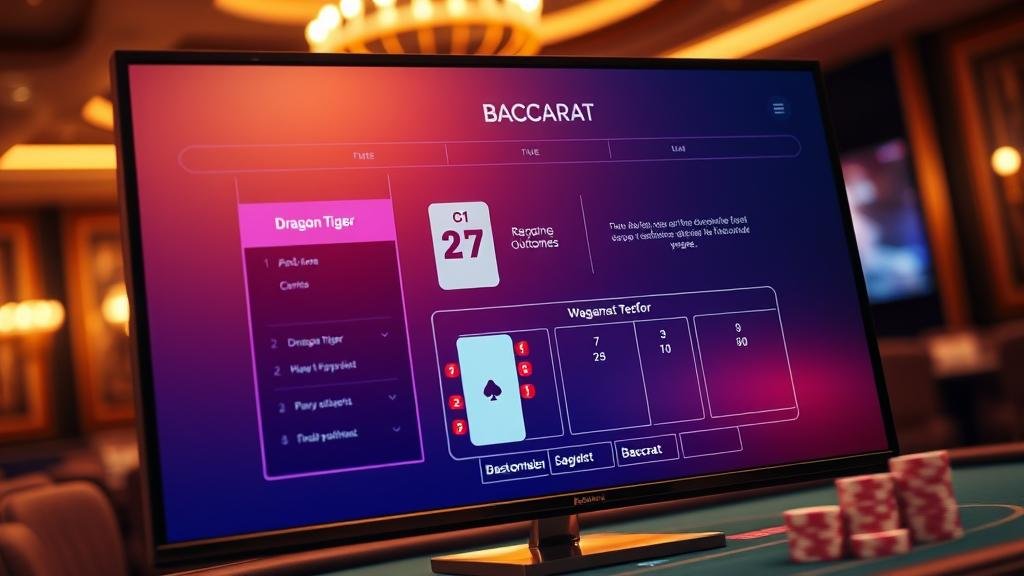 ภาพแสดงเค้าไพ่มังกรและสามตัดในบาคาร่า