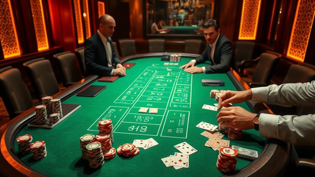 หน้าจอเกมบาคาร่าแสดงอัตราจ่ายและฟีเจอร์พิเศษ