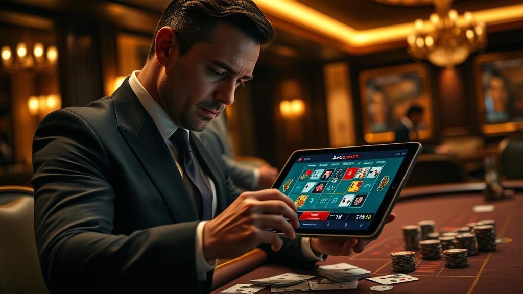 ตารางเค้าไพ่บาคาร่าบนแท็บเล็ต