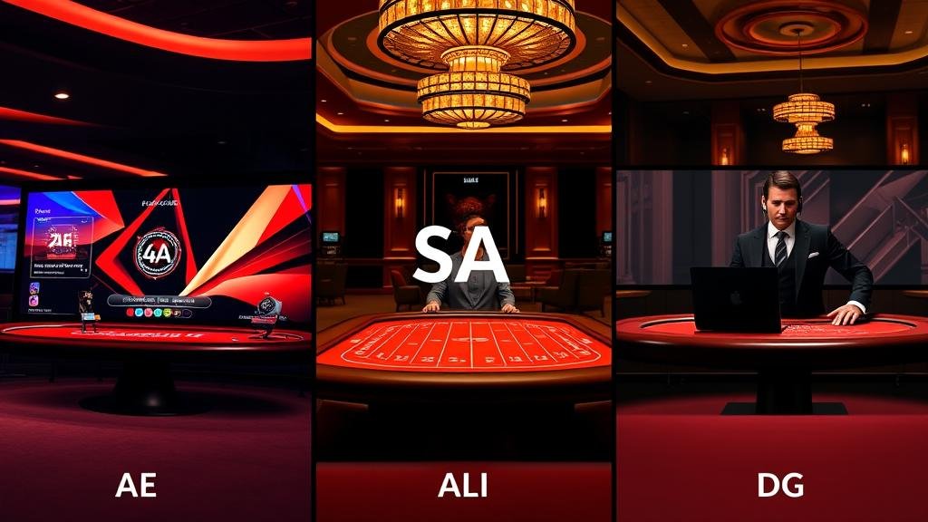 ตัวอย่างห้องบาคาร่าจาก SA, Portomaso, Ezugi