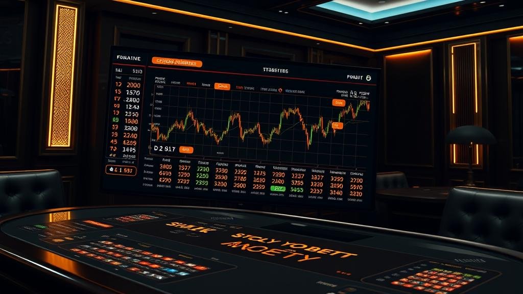 ภาพตัวเลขหวยหุ้นที่ส่องประกายพร้อมกราฟตลาดหุ้น