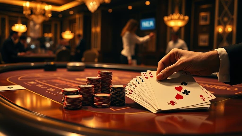 แท็บเล็ตแสดงหน้าจอเกมบาคาร่าพร้อมเช็กลิสต์