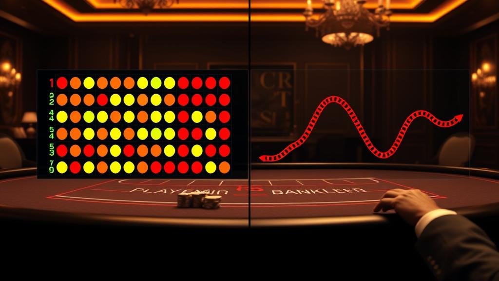 ตารางแสดงเทคนิคการเดินเงินบาคาร่า