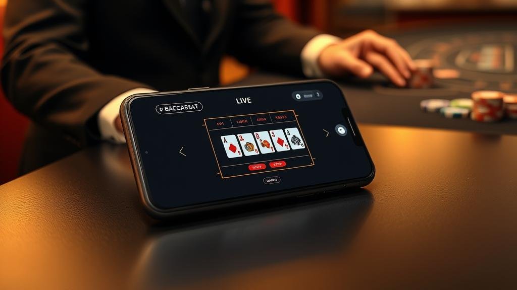 ดีลเลอร์สดกำลังดำเนินเกมบาคาร่าออนไลน์