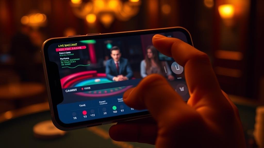 การเลือกห้องบาคาร่าบนแท็บเล็ต