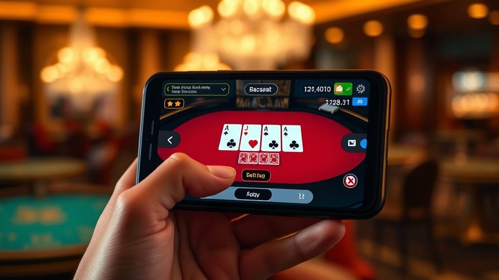 โต๊ะบาคาร่าพร้อมชิปและพื้นที่วางเดิมพัน