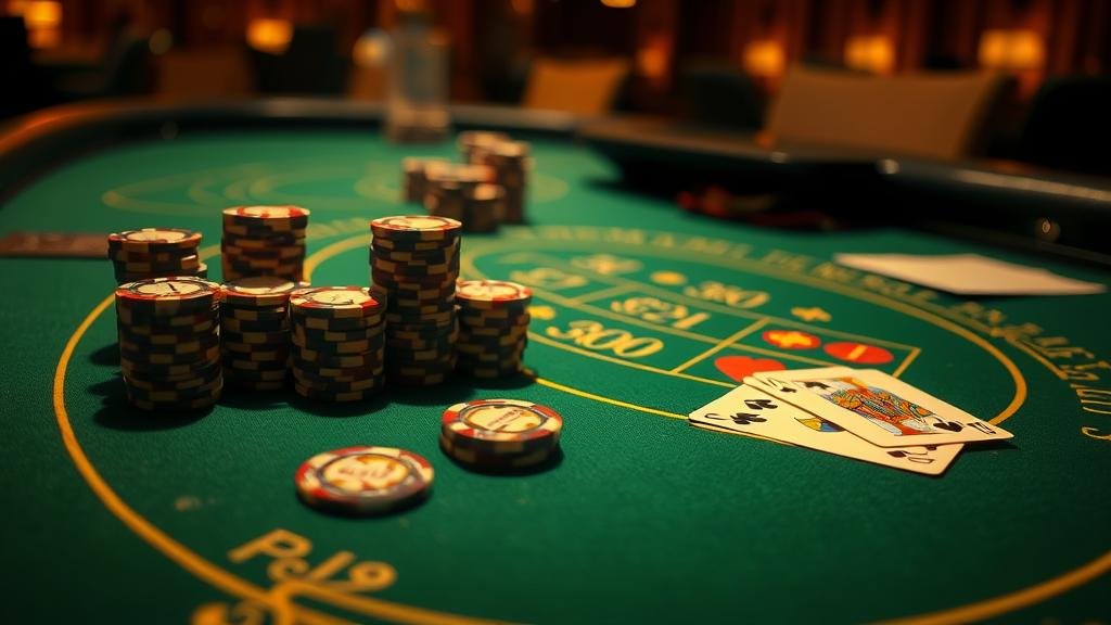 ชิปคาสิโนและโต๊ะบาคาร่า