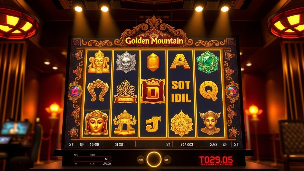 หน้าจอเกมสล็อต แสดงรอบโบนัสและฟีเจอร์พิเศษ