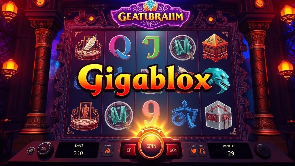 สัญลักษณ์ Gigablox ขนาดใหญ่ในเกมสล็อต Playson