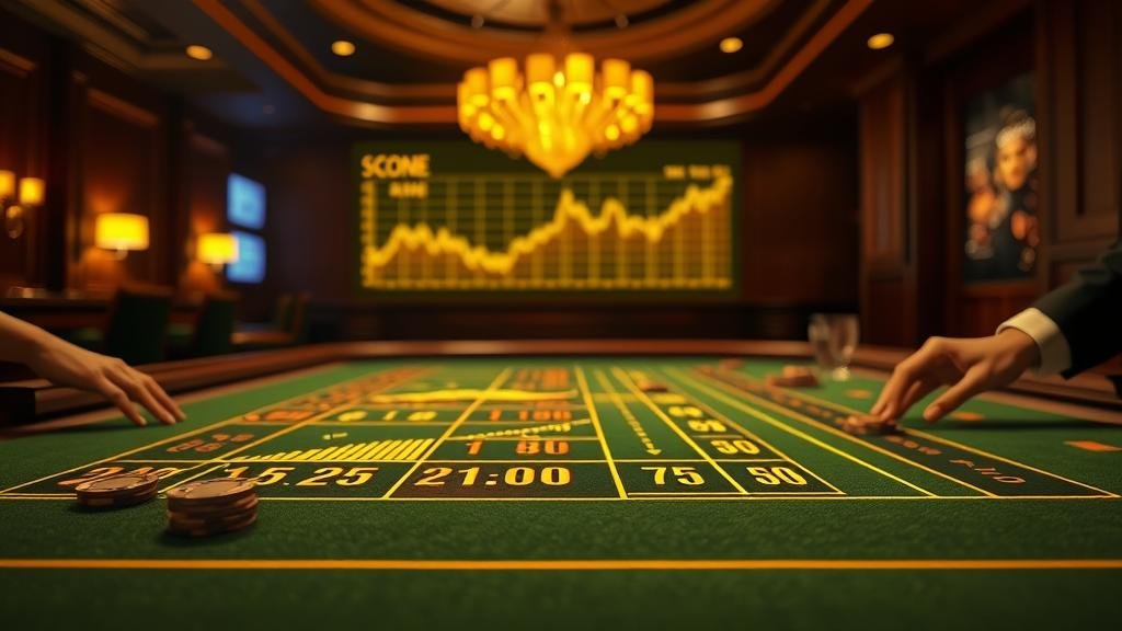 โต๊ะบาคาร่าพร้อมชิปและไพ่ แสดงเทคนิคพาโรลี