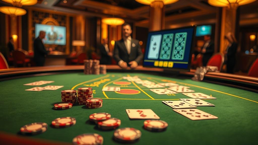 หน้าจอเกมบาคาร่าสด แสดงเค้าไพ่