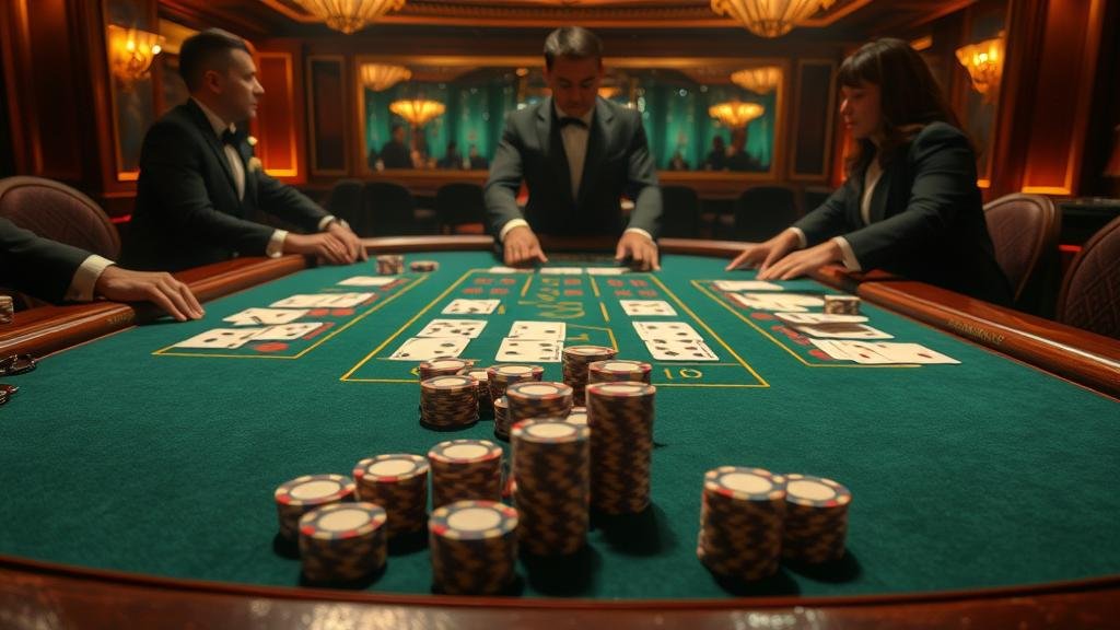 ชิปคาสิโนและมือผู้เล่น