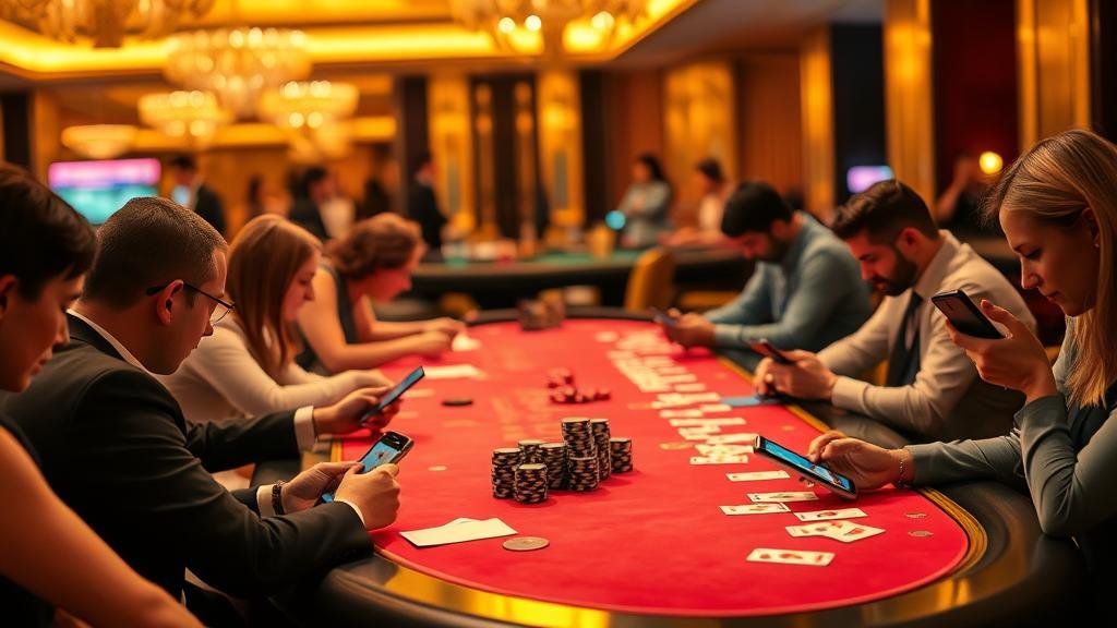 หน้าจอโทรศัพท์มือถือแสดงตารางบาคาร่า