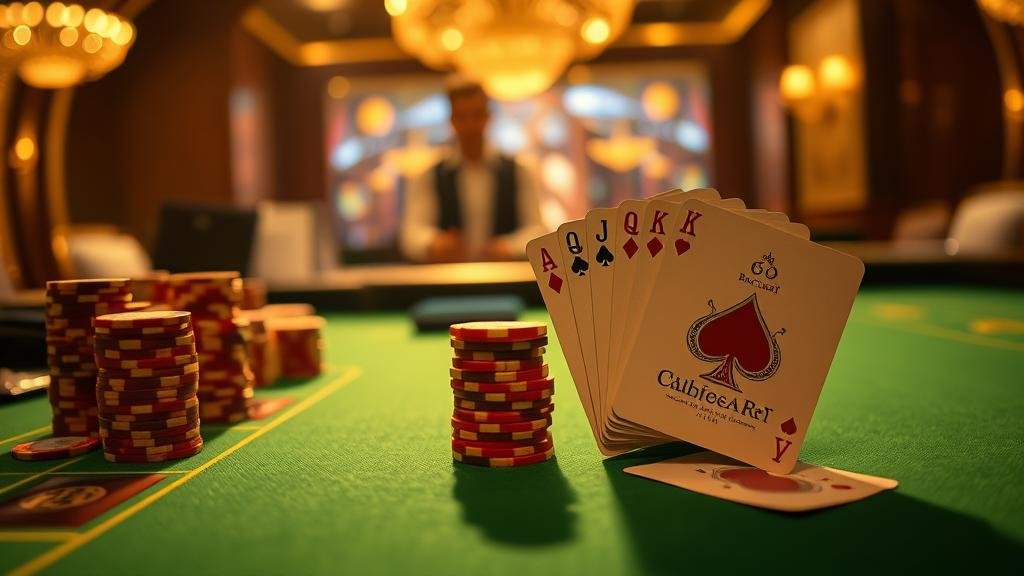 ดีลเลอร์บาคาร่าสาวสวยกำลังแจกไพ่