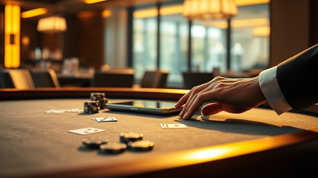 หน้าจอแสดงสถิติและข้อมูลบาคาร่าบนแท็บเล็ต