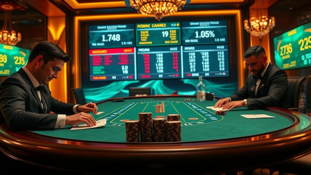 หน้าจอหลักของบาคาร่า Evolution แสดงตารางเกม