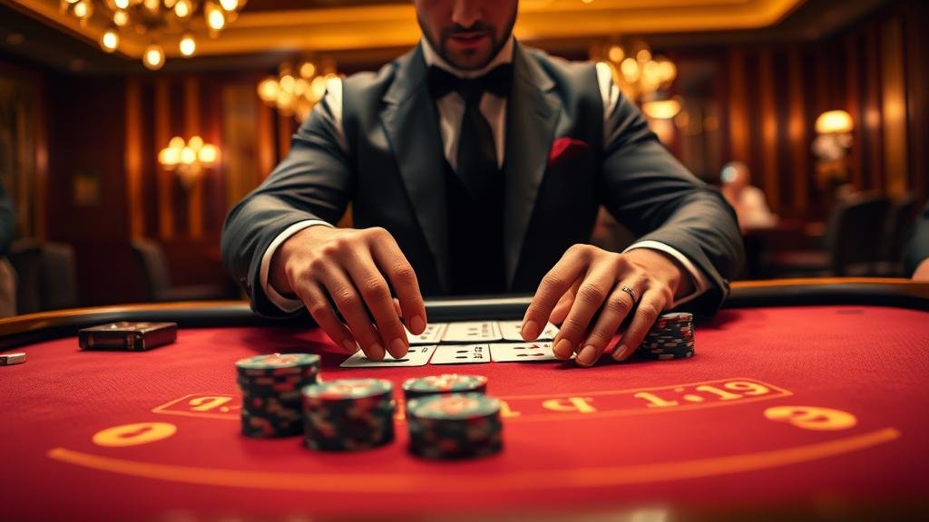 โต๊ะบาคาร่าสวยงามพร้อมกราฟิกไพ่