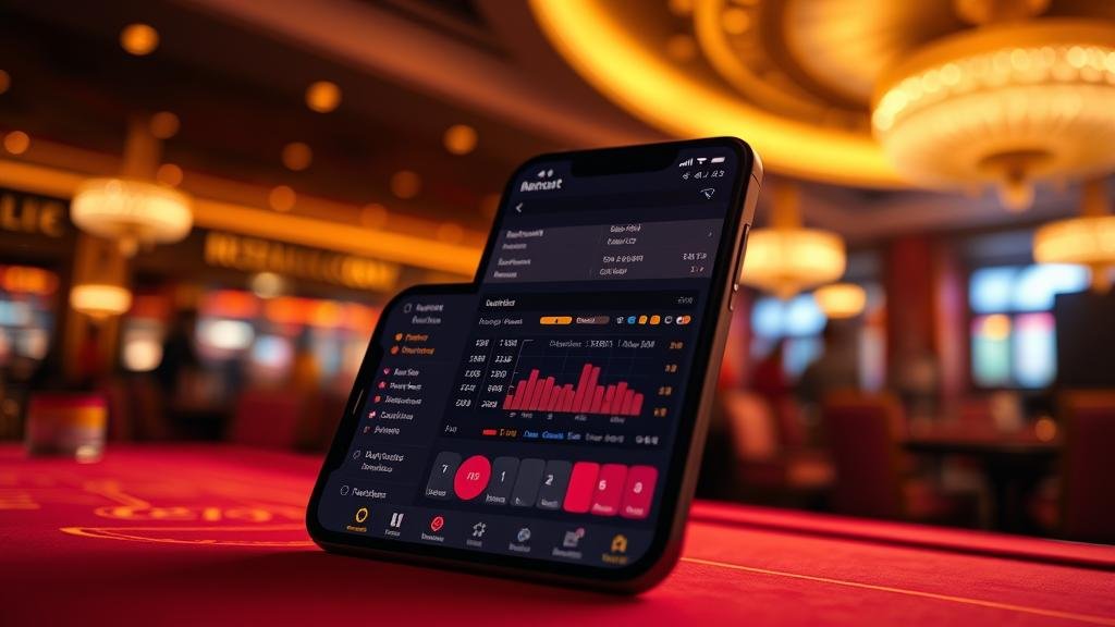 นักพนันกำลังวิเคราะห์สถิติบาคาร่าบนแท็บเล็ต